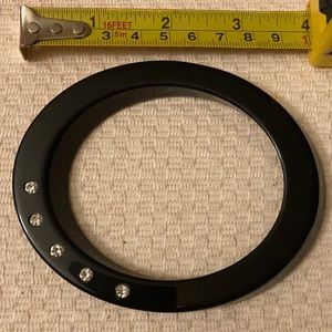 Bracelet black chic with rhinestones